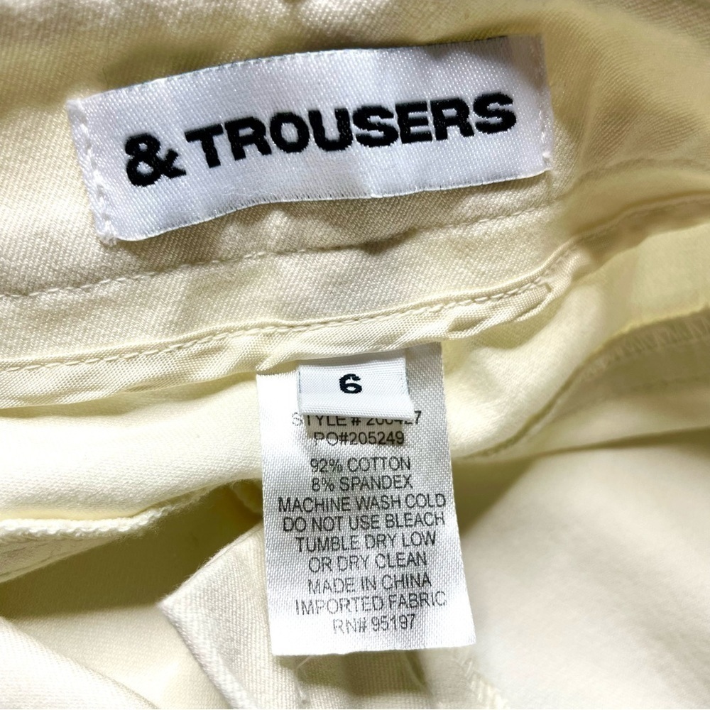 & Trousers Women's Straight Cut Relaxed Fit Mid Rise Stretch Trousers in Ivory - Picture 12 of 15